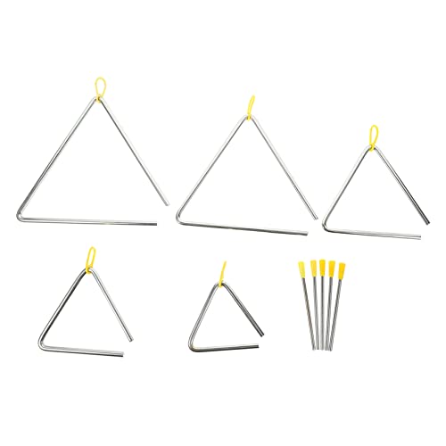 VANZACK 5Sätze Triangel Musikinstrument für Teiliges Handpercussionsinstrument mit Schlägeln für Kreative Musikalische und Rhythmusspiele für Junge Musiker VANZACK 5Sätze Triangel Musikinstrument für Teiliges Handpercussionsinstrument mit Schlägeln für Kreative Musikalische und Rhythmusspiele für Junge Musiker von VANZACK