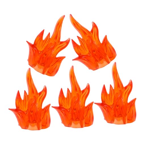 VANZACK 5Stücke Feuer Effekte Bausteine Für Actionfiguren Und Kreative Halloween Dekorationen Lernspielzeug Mit Flamme Für Fantasievolles Und Basteln von VANZACK