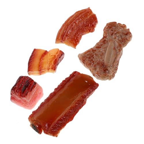 VANZACK 5stücke Simulierte Geschmorte Schweinefleischrippen Lebensmittel Modell Dekoration Desktop Harzmaterial Spielzeug Für Junge Mädchen Und Erwachsene von VANZACK