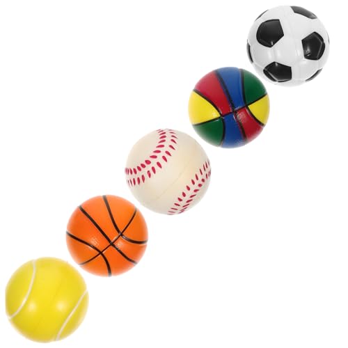 VANZACK 5Stücke Sportbälle Für Stressspielzeug Aus Softbällen Basketball Fußball Tennis Und Baseball Kognitive Spielzeuge Zur Stressbewältigung Motorik von VANZACK