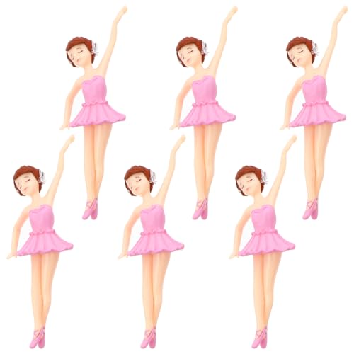 VANZACK 6 Stk Ballerina-Mädchen puppenhaus statue dekoration Kuchenornament Schlüsselanhänger Spielzeug Kuchendeckel selber machen Kunststoff-DIY-Ornament Geburtstagskuchen schmücken Baby von VANZACK