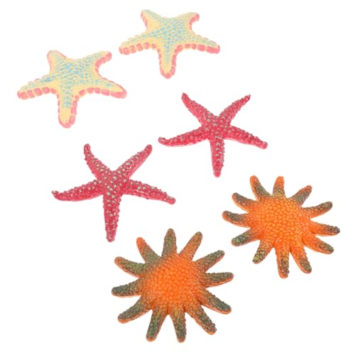 VANZACK 6 Stück 6 teiliges realistische Seestern Figuren aus leichtem sicherem Material dekorative Meeres Tiermodelle für Sommerpartys Pool Stranddeko vielseitig einsetzbar Lernhilfe von VANZACK