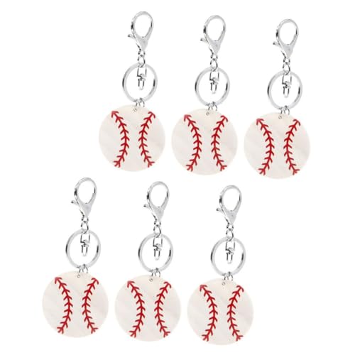 VANZACK 6 Stück Baseball Schlüsselanhänger Kreative Handtaschen Anhänger Geschenkidee für Baseballspieler Schlüsselbund für Tägliche Nutzung und Sportveranstaltungen von VANZACK