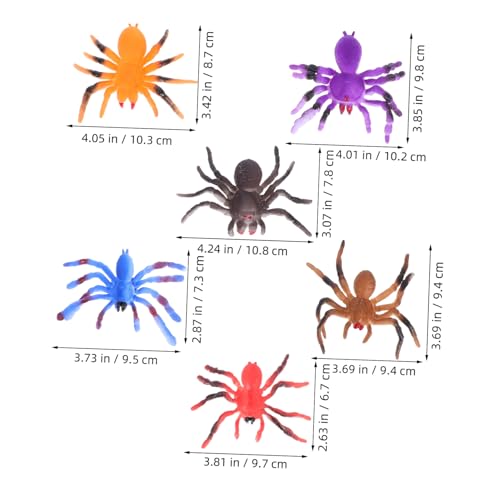 VANZACK 6 Stück Farbwechsel Spinnenspielzeug aus Resin für Realistische Bunte Wassermodell Spinnen als Halloween Deko und Spaß für Streiche von VANZACK