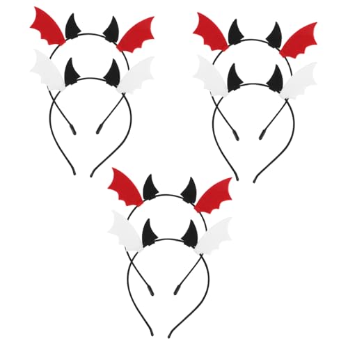 VANZACK 6 Stück Halloween-kopfschmuck Fledermausflügel Haarband Hörner Kopfbedeckung Cosplay-haarreifen Halloween-fledermaus-haarbänder Stirnband Fledermaus Kopfbedeckung Gefühlt VANZACK 6 Stück Halloween-kopfschmuck Fledermausflügel Haarband Hörner Kopfbedeckung Cosplay-haarreifen Halloween-fledermaus-haarbänder Stirnband Fledermaus Kopfbedeckung Gefühlt von VANZACK