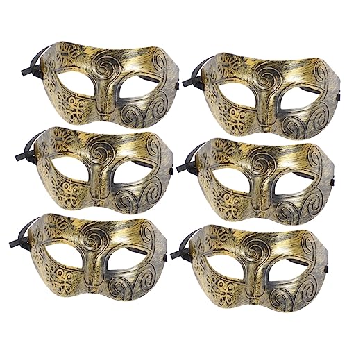 VANZACK 6 Stück Herren Maskerade Maske Vintage Stil Cosplay Halbgesichtsmaske für Fasching Maskenball Halloween Kostümparty von VANZACK
