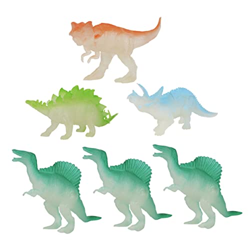 VANZACK 6 Stück Mini Nachtleuchtende Dinosaurier Modelle für Fördert Kreativität und Lernen Deko für Sammlungen Zufällige Designs von VANZACK