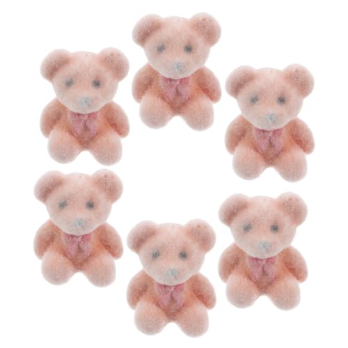 VANZACK 6 Stück Mini-bärchen, Beflockte Bären-Ornamente, Kleine Stofftiere, Hochzeitsdekorationen, Bären, Partygeschenke, DIY-bastelarbeiten, Bären Für Die Babyparty von VANZACK