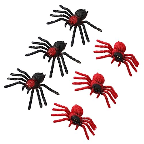VANZACK 6 Stück Realistische Halloween Spinnen aus Flexiblem Leichte Wiederverwendbare Grusel Spielzeuge für Halloween Partydekoration und Scherzartikel Zufällige Farben Zufällige Farbe von VANZACK