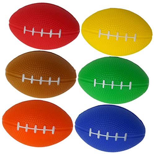 VANZACK 6 Stück Stressbälle Rugby Ball aus PU Schaumstoff Farbige Spielzeugbälle zum Entspannen Quetschbare Stress Bälle für Party und Spiel Robust und Handlich VANZACK 6 Stück Stressbälle Rugby Ball aus PU Schaumstoff Farbige Spielzeugbälle zum Entspannen Quetschbare Stress Bälle für Party und Spiel Robust und Handlich von VANZACK