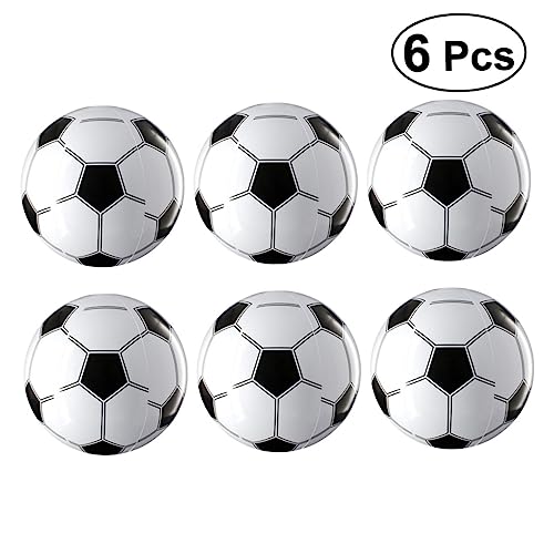 VANZACK 6 Stück Teiliges Aufblasbares PVC Fußball Set Elastische Partydekoration für Weiße und Schwarze Bälle für Fußball Mottofeste und Kinderaktivitäten von VANZACK