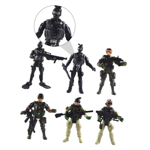 VANZACK 6 Stück Teiliges Beweglicher Kunststoff Soldatenfiguren Modellspielzeug für Simulation Verschiedener Posen Fördert Fantasie und Kreatives Spiel von VANZACK