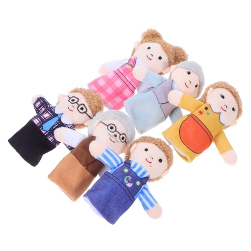 VANZACK 6 Stück Teiliges Familien handpuppen aus Weichem Plüsch Pädagogische Fingerpuppen für Kreatives Geschichtenerzählen Rollenspiele und Sprachförderung für Eltern und Lehrer von VANZACK
