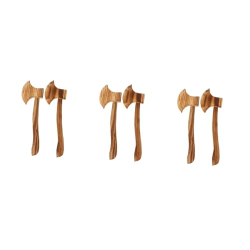 VANZACK 6 Stück Teiliges Halloween Holzäxte Sichere Accessoires Langlebige Holzäxte für Kostüme LARP Cosplay und Halloween Deko Drinnen und Draußen von VANZACK