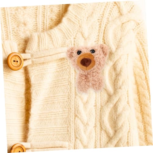 VANZACK 6 Stück Teiliges Kleine Plüschbär Kopf Applikationen Niedlich Gestaltete Kleidung Dekoration DIY Nähen Basteln Accessoires für Pullover Jacken Shirts von VANZACK