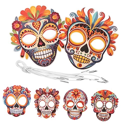 VANZACK 6 Stück Teiliges Mexikanisches Tag der Toten Papiermasken Gruselige Totenkopfdesigns Farbenfrohe DIY Karnevalsmasken Halloween Cosplay Gesichtsdekoration für Party und VANZACK 6 Stück Teiliges Mexikanisches Tag der Toten Papiermasken Gruselige Totenkopfdesigns Farbenfrohe DIY Karnevalsmasken Halloween Cosplay Gesichtsdekoration für Party und von VANZACK