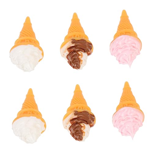 VANZACK 6 Stück Teiliges Mini Eiscreme aus Widerstandsfähigem Harz Realistische Miniatur EIS Dekoration für Puppenhaus DIY Zubehör Niedliche Kleine Hausdekoration für Bastelprojekte von VANZACK