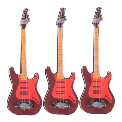 VANZACK 6 Stück Teiliges Miniatur Gitarrenmodell Handliche Mini Gitarre Puppenhaus Dekoration Kreative Musikinstrumente für Kinderzimmer Platzsparend Fördert Kreativität und Spielerisches von VANZACK