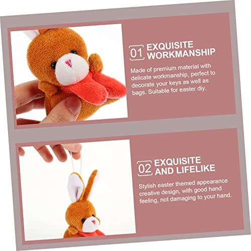 VANZACK 6 Stück Teiliges Plüsch Kaninchen Schlüsselanhänger Bunte Hasen Anhänger Weiche Bunny Deko für Taschen Rucksäcke Geschenkidee zu Ostern und Feiertagen von VANZACK