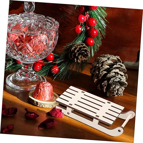 VANZACK 6 Stück Teiliges Unbemalte Holzschlitten Deko DIY Mini Holzschlitten Anhänger Leichte Weihnachtsdeko für Tisch Wohnzimmer Party Stabile Flache Oberfläche Vielseitig Einsetzbar von VANZACK