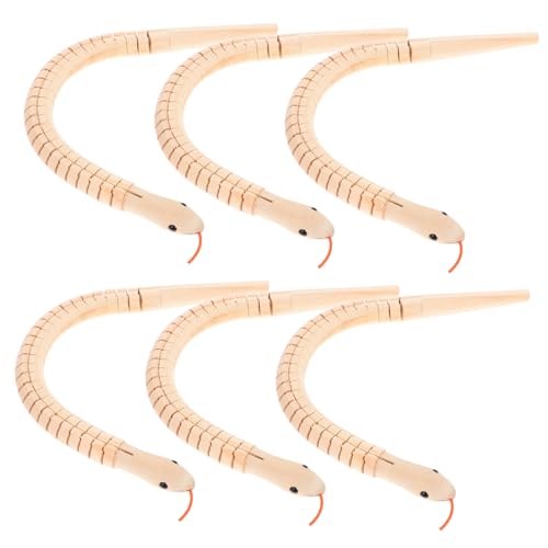 VANZACK 6 Stück Teiliges Unvollendete Holzschlangen Flexibel Realistisches Schlangenmodell Halloween Deko Lernspielzeug für Tiererkennung und Familienspaß VANZACK 6 Stück Teiliges Unvollendete Holzschlangen Flexibel Realistisches Schlangenmodell Halloween Deko Lernspielzeug für Tiererkennung und Familienspaß von VANZACK