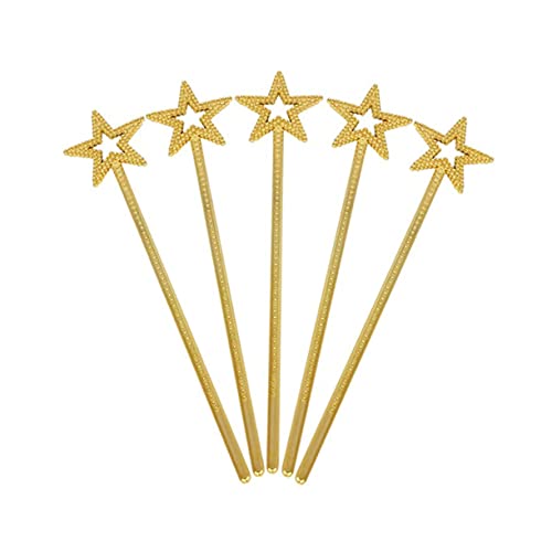 VANZACK 6 Stück Teiliges mit Goldenem Stern Leichte Kunststoff Feenstäbe für Mädchen Magische Partydekoration und Cosplay Zubehör für Geburtstagsfeiern von VANZACK