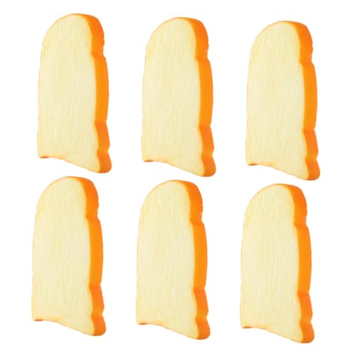 VANZACK 6 Stück Toastbrot Modell Dekor Toast Spielzeugbrot Für Puppenhaus Gefälschte Toastscheibe Bäckerei Requisiten Künstliches Toast Modell Simulationsbrot Lebensmittelanzeige von VANZACK