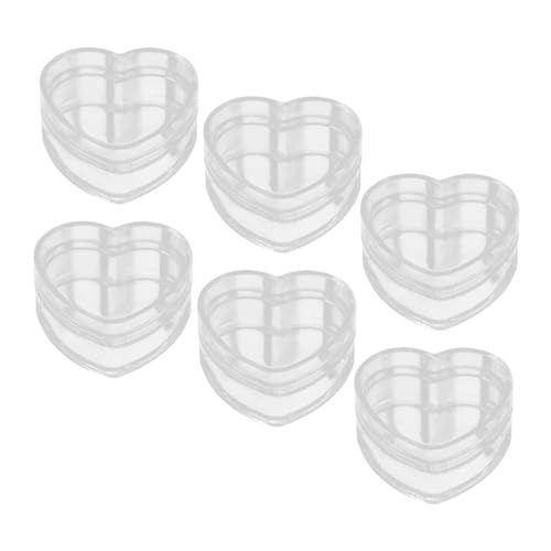 VANZACK 6 Stück Transparente Herz geschenkboxen Kleine Verpackungskartons für Süßigkeiten Schmuck Aufbewahrung Leichte Stabile Deko Schachteln für Feierlichkeiten von VANZACK