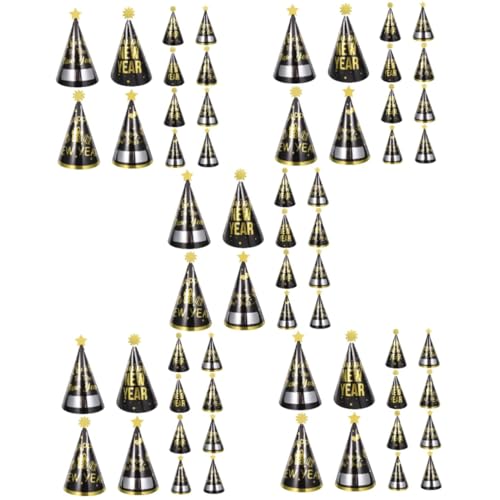 VANZACK 60 Stck. Teiliges Neujahrs Partyhut Leichte Papierkegelhüte mit Goldener Folienprägung Bequeme Festdekoration und Partyzubehör für Silvester Geburtstag Hochzeiten und VANZACK 60 Stck. Teiliges Neujahrs Partyhut Leichte Papierkegelhüte mit Goldener Folienprägung Bequeme Festdekoration und Partyzubehör für Silvester Geburtstag Hochzeiten und von VANZACK