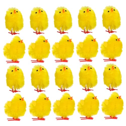 VANZACK 60Stücke Mini Küken Plüsch Figuren Flauschige Deko Für Osterfeiern Kleine Hühner Figuren Süße Dekoration Für Partys Und Festlichkeiten von VANZACK