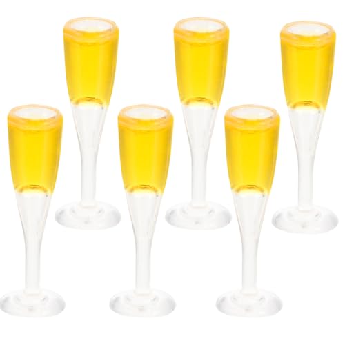 VANZACK 6 StüCk Miniatur ChampagnergläSer Modell Aus Resin FüR PuppenhäUser SektgläSer Als Dekoration FüR Miniaturhaus Und Spielszene von VANZACK
