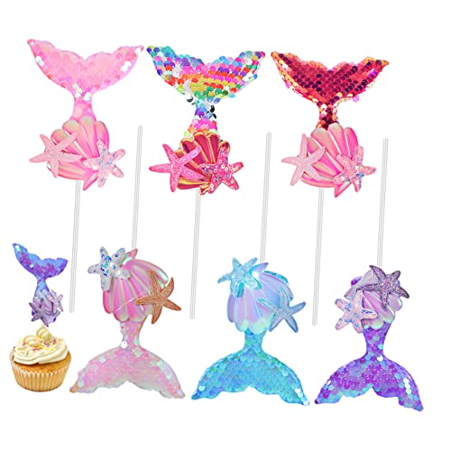 VANZACK 6Stücke Meerjungfrau Kuchendekorationen Mit Glitzer Meerjungfrau Cupcake Toppers Für Kindergeburtstag Und Meeresthema Partys Tortendeko Für Kuchen Und Muffins VANZACK 6Stücke Meerjungfrau Kuchendekorationen Mit Glitzer Meerjungfrau Cupcake Toppers Für Kindergeburtstag Und Meeresthema Partys Tortendeko Für Kuchen Und Muffins von VANZACK
