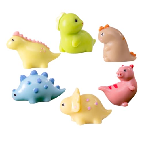 VANZACK 6Stücke Mini Dinosaurier Figuren Aus Harz Mikrolandschafts Dinosaurier Modelle Für Garten Puppenhaus Und DIY Projekte Niedliche Tierspielzeuge von VANZACK