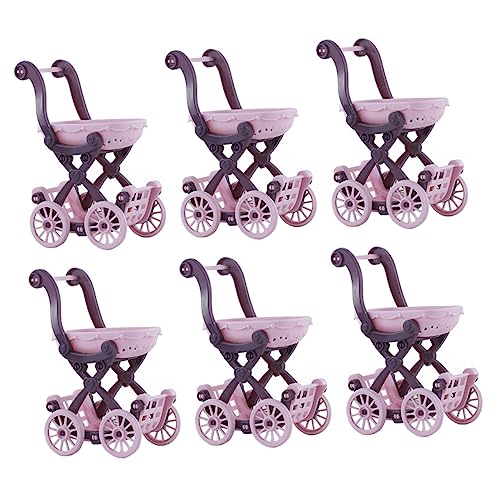 VANZACK 6Stücke Mini Einkaufswagen für Puppen Dekorative Miniatur Modelle für DIY und Puppenhaus als Foto Requisite und Hausdekoration Hochwertige Handwerkskunst für Kreative von VANZACK