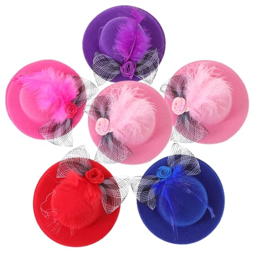 VANZACK 6Stücke Mini Hüte Für Puppen DIY Tea Party Dress Up Hüte Kleine Faszinator Hüte Aus Kostümpartys Und Kreative Bastelprojekte von VANZACK