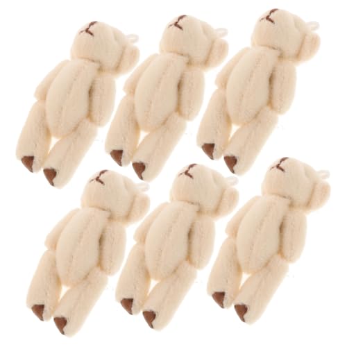 VANZACK 6 Stücke Mini Plüsch Bär Stofftier Puppen Für Jungen Und Mädchen Tasche Charme Baby Shower Favor von VANZACK