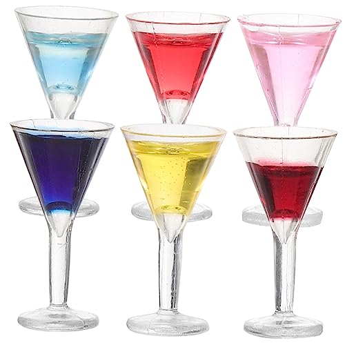 VANZACK 6Stücke Mini Weingläser Cocktailgläser Für Puppenhaus Kinderspielzeug Und Dekoration Für Rollenspiele Und Puppenstuben Mini Weinkelche von VANZACK