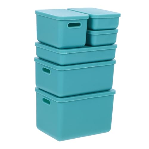 VANZACK 6Stücke Miniaturbehälter Mit Deckel Grüne Kunststoffbox Kleine Aufbewahrungsbox Für Puppenhaus Organisatoren Mini Dekorationen Praktische Mini Aufbewahrungsbox von VANZACK