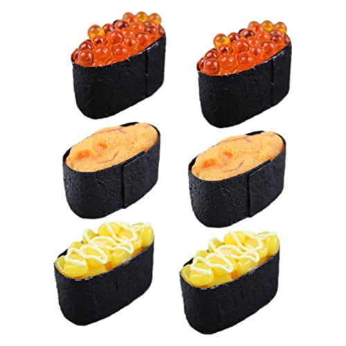 VANZACK 6Stücke Teiliges Sushi Modell Realistische Onigiri Dekoration für Restaurant Einzelhandel Fotografie Hochwertige Nachbildung für Sushi Shops und Desserttischdekoration VANZACK 6Stücke Teiliges Sushi Modell Realistische Onigiri Dekoration für Restaurant Einzelhandel Fotografie Hochwertige Nachbildung für Sushi Shops und Desserttischdekoration von VANZACK