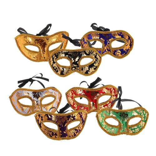 VANZACK 7 Stück Teiliges Herren Maskenball Farbenfrohe Venezianische Halbgesichtsmasken mit Kopfband Stilvolle Kostüm Accessoires für Karneval Maskerade und Festliche Anlässe VANZACK 7 Stück Teiliges Herren Maskenball Farbenfrohe Venezianische Halbgesichtsmasken mit Kopfband Stilvolle Kostüm Accessoires für Karneval Maskerade und Festliche Anlässe von VANZACK