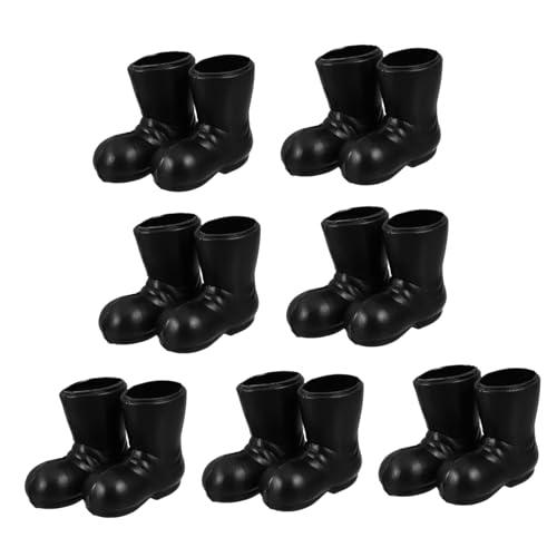 VANZACK 7Paare Mini Weihnachtsmann Stiefel Dekorative Miniaturschuhe Für Puppenhaus Zubehör Weihnachtsfiguren Und Hausschmuck Für Weihnachten Und Festliche Dekoration von VANZACK