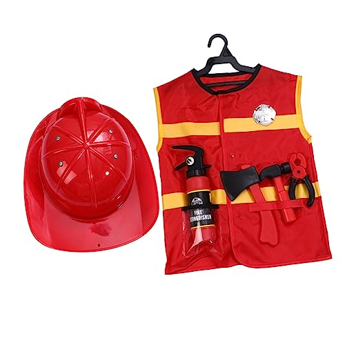 VANZACK 7Stücke Rollenspiel Kostüm Set Teilig ohne Hose Weste Hut Hammer Cosplay Outfit für Kreative Kinderabenteuer von VANZACK
