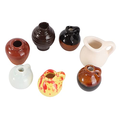 VANZACK 7Stücke Teiliges Mini Vasen Für Mikrolandschaften Zufällige Farben Dekorative Blumenvasen Für Puppenstuben Und Tischdekoration von VANZACK