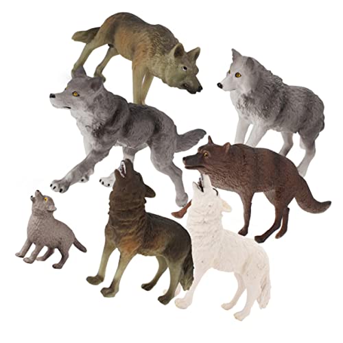 VANZACK 7Stücke Teiliges Wolf Dekorationsset Langlebige Gartendekoration für Landschaften Tierspielzeug und VANZACK 7Stücke Teiliges Wolf Dekorationsset Langlebige Gartendekoration für Landschaften Tierspielzeug und von VANZACK