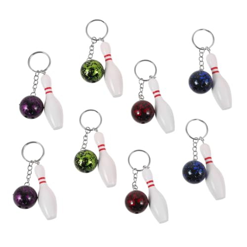 VANZACK 8 Stück Bowling Schlüsselanhänger Farbige Bowlingkugeln und Pins Sportevents Party Dekorationen und Rucksack Anhänger Langlebige und Stilvolle Accessoires von VANZACK