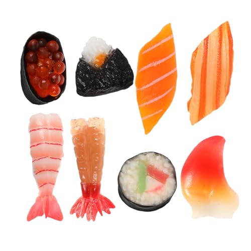 VANZACK 8 Stück Mini-Fake-Sushi: Künstliche Lebensmittel, Realistische Onigiri-Dessert-Simulation, Sushi-Modell, Japanische Lebensmittel-Requisiten Für Wohnzimmer, Restaurant, Büro, von VANZACK