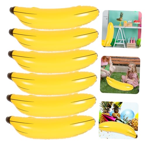 VANZACK 8 Stück Teiliges Aufblasbares Bananen Lebendige Gelbe Partydekorationen Leicht Transportierbar Vielseitig für Geburtstage Junggesellenabschiede Poolpartys und Festliche Anlässe von VANZACK