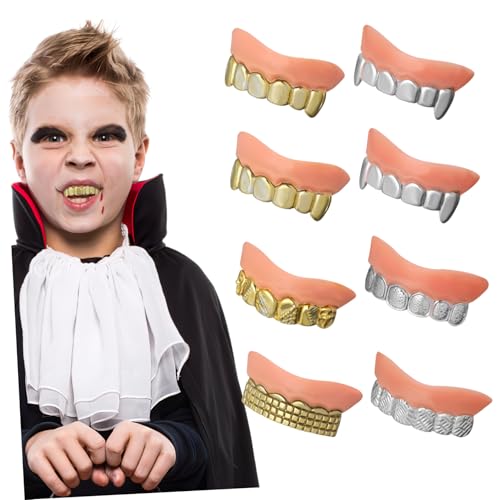 VANZACK 8 Stück Teiliges Fake Zombie Zähne für Halloween Lustige Prothesen für Kostümparty Karneval und Cosplay Ungiftig Sicher für Familien und Freunde VANZACK 8 Stück Teiliges Fake Zombie Zähne für Halloween Lustige Prothesen für Kostümparty Karneval und Cosplay Ungiftig Sicher für Familien und Freunde von VANZACK