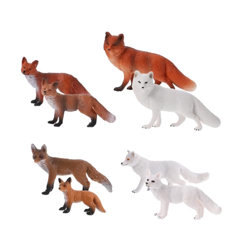 VANZACK 8 Stück Teiliges Fuchs Modellset Realistische Solide Imitationstiere für Schreibtischdekoration Pädagogisches Lernspielzeug und Detailreiche Sammlerfiguren für Zuhause und Büro von VANZACK