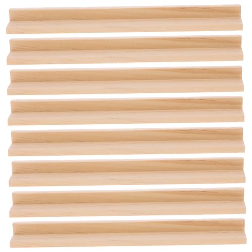 VANZACK 8 Stück Teiliges Holz Domino Tablett mit Multifunktionalen Buchstabenständern Robuste Holzbasen für Domino und Alphabetkarten Kreatives DIY Holzspielzubehör für Spiele und von VANZACK